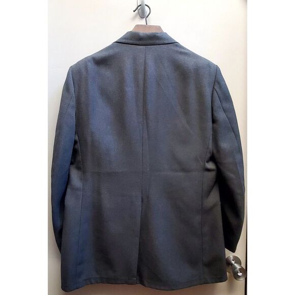 VTG Manstyle Leisure Blazer 70's Grey Poly Disco Western Collar Pockets 42R Belk - Picture 3 of 16